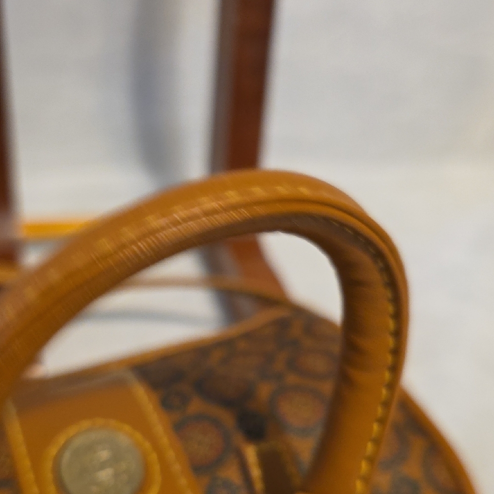 Chic Tan Mini Bag with Patterned Design - 48 Inch Strap - Picture 7 of 11